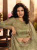 Olive Green Designer Heavy Embroidered Net Wedding & Bridal Lehenga-Saira's Boutique