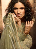 Olive Green Designer Heavy Embroidered Net Wedding & Bridal Lehenga-Saira's Boutique