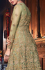 Olive Green & Gold Designer Embroidered Silk Bridal Anarkali Gown-Saira's Boutique