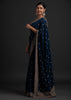 Oxford Blue Designer Embroidered Silk Wedding Saree-Saira's Boutique