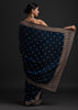 Oxford Blue Designer Embroidered Silk Wedding Saree-Saira's Boutique