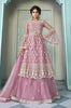 Pale Lavender Designer Embroidered Lehenga Style Anarkali Suit-Saira's Boutique