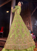 Parrot Green & Pink Designer Heavy Embroidered Bridal Anarkali Gown-Saira's Boutique