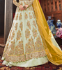 Pastel Green & Yellow Designer Heavy Embroidered Bridal Anarkali Gown-Saira's Boutique