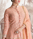 Peach Designer Heavy Embroidered Wedding Anarkali Suit-Saira's Boutique