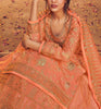 Peach Orange Designer Embroidered Kurti Style Lehenga-Saira's Boutique