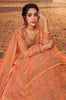 Peach Orange Designer Embroidered Kurti Style Lehenga-Saira's Boutique