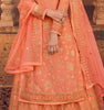Peach Orange Designer Embroidered Kurti Style Lehenga-Saira's Boutique