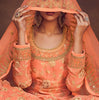 Peach Orange Designer Embroidered Kurti Style Lehenga-Saira's Boutique