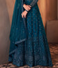 Peacock Blue Designer Embroidered Wedding Anarkali Suit-Saira's Boutique