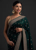 Peacock Green Designer Embroidered Silk Wedding Saree-Saira's Boutique