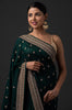 Peacock Green Designer Embroidered Silk Wedding Saree-Saira's Boutique