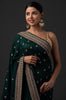 Peacock Green Designer Embroidered Silk Wedding Saree-Saira's Boutique