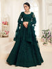 Peacock Green Designer Heavy Embroidered Bridal Lehenga-Saira's Boutique