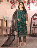 Peacock Green & Black Designer Heavy Embroidered Pant Suit-Saira's Boutique