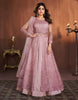 Pink Mauve Designer Heavy Embroidered Lehenga Style Anarkali Suit-Saira's Boutique