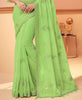 Pista Green Designer Embroidered Silk Party Wear Saree-Saira's Boutique