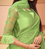 Pista Green Designer Embroidered Silk Party Wear Saree-Saira's Boutique