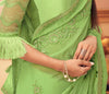 Pista Green Designer Embroidered Silk Party Wear Saree-Saira's Boutique