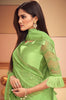 Pista Green Designer Embroidered Silk Party Wear Saree-Saira's Boutique