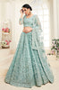 Powder Blue Designer Heavy Embroidered Bridal Lehenga-Saira's Boutique