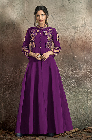Brandy Rose Designer Heavy Embroidered Net Wedding Anarkali Gown