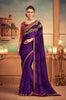 Purple & Maroon Designer Embroidered Silk Party Wear Saree-Saira's Boutique