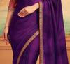 Purple & Maroon Designer Embroidered Silk Party Wear Saree-Saira's Boutique