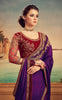 Purple & Maroon Designer Embroidered Silk Party Wear Saree-Saira's Boutique