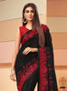 Red & Black Designer Embroidered Silk Wedding Saree-Saira's Boutique