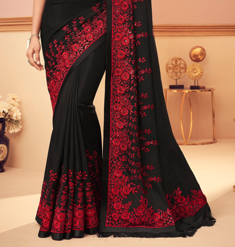 Black Saree - Buy Designer Black Colour Sarees Online – Koskii