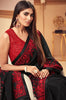 Red & Black Designer Embroidered Silk Wedding Saree-Saira's Boutique