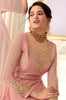 Rose Pink Designer Embroidered Net Kurti Style Lehenga-Saira's Boutique