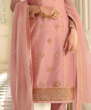 Rose Pink Designer Embroidered Net Kurti Style Lehenga-Saira's Boutique