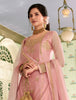 Rose Pink Designer Embroidered Net Kurti Style Lehenga-Saira's Boutique
