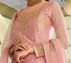 Rose Pink Designer Embroidered Net Kurti Style Lehenga-Saira's Boutique