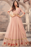 Rose Pink Designer Embroidered Net Anarkali Suit-Saira's Boutique