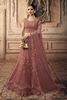 Rose Pink Designer Heavy Embroidered Net Wedding Lehenga-Saira's Boutique