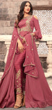 Rouge Pink Designer Embroidered Georgette Anarkali Suit-Saira's Boutique