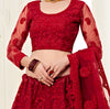Ruby Red Designer Heavy Embroidered Bridal Lehenga-Saira's Boutique
