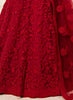Ruby Red Designer Heavy Embroidered Bridal Lehenga-Saira's Boutique