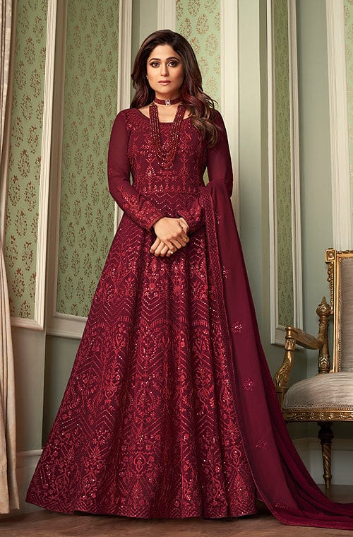 Red Embroidered Bridal Anarkali Suit With Dupatta Latest 3365SL04