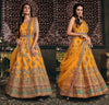 Saffron Yellow Designer Jacquard Silk Party Wear Anarkali Gown-Saira's Boutique