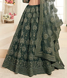 Sage Green Designer Heavy Embroidered Bridal Lehenga-Saira's Boutique