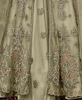 Sage Green Designer Embroidered Satin Bridal Anarkali Gown-Saira's Boutique