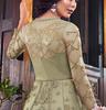 Sage Green Designer Embroidered Satin Bridal Anarkali Gown-Saira's Boutique