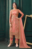 Salmon Pink Designer Embroidered Net Wedding Pant Suit-Saira's Boutique