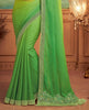 Shaded Green Designer Embroidered Silk Party Wear Saree-Saira's Boutique