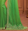 Shaded Green Designer Embroidered Silk Party Wear Saree-Saira's Boutique