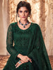 Sherwood Green Designer Embroidered Wedding Anarkali Suit-Saira's Boutique